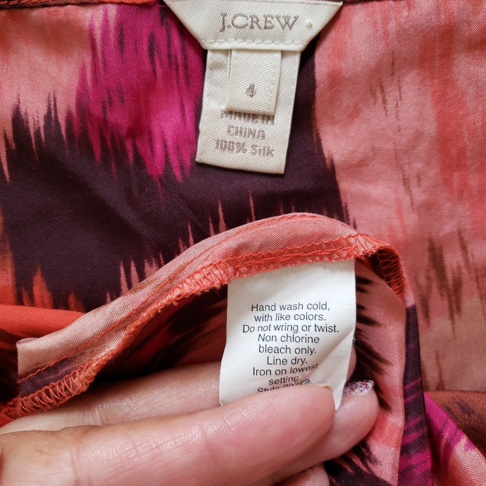 J. Crew Red Sleeveless Silk Blouse Sz 4 - Picture 5 of 5